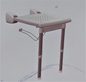 מושב מקלחת נגיש מתקפל עם 2 רגליים מתכווננות